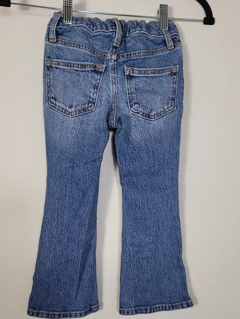 Old Navy Girls High Rise Flare Jeans Size 5 Adjustable Waist Denim Cotton